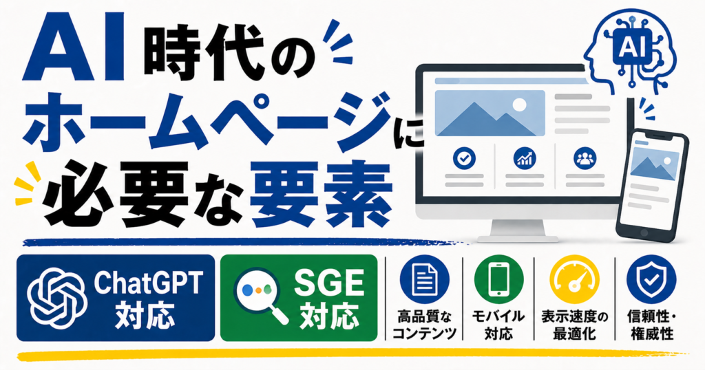 AI時代のホームページに必要な6つの要素｜ChatGPT・SGE対応の設計