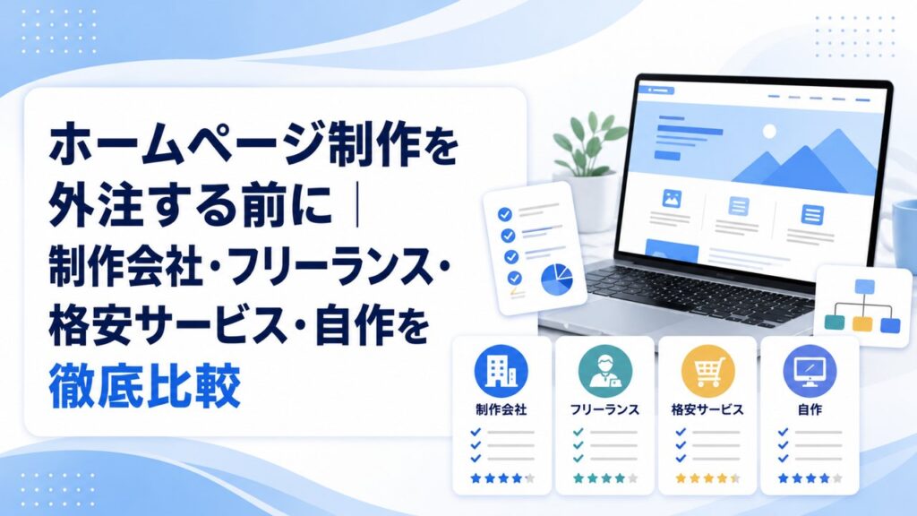 ホームページ制作を外注する前に｜制作会社・フリーランス・格安サービス・自作を徹底比較