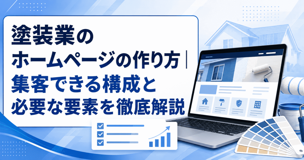 塗装業のホームページの作り方｜集客できる構成と必要な要素を徹底解説