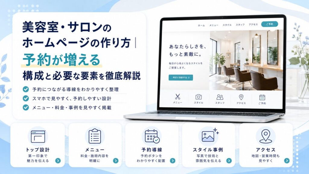 美容室・サロンのホームページの作り方｜予約が増える構成と必要な要素を徹底解説