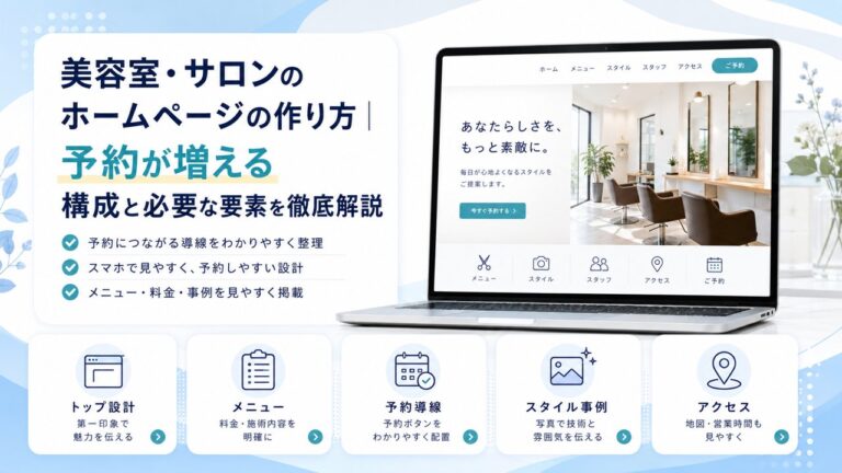 美容室・サロンのホームページの作り方｜予約が増える構成と必要な要素を徹底解説