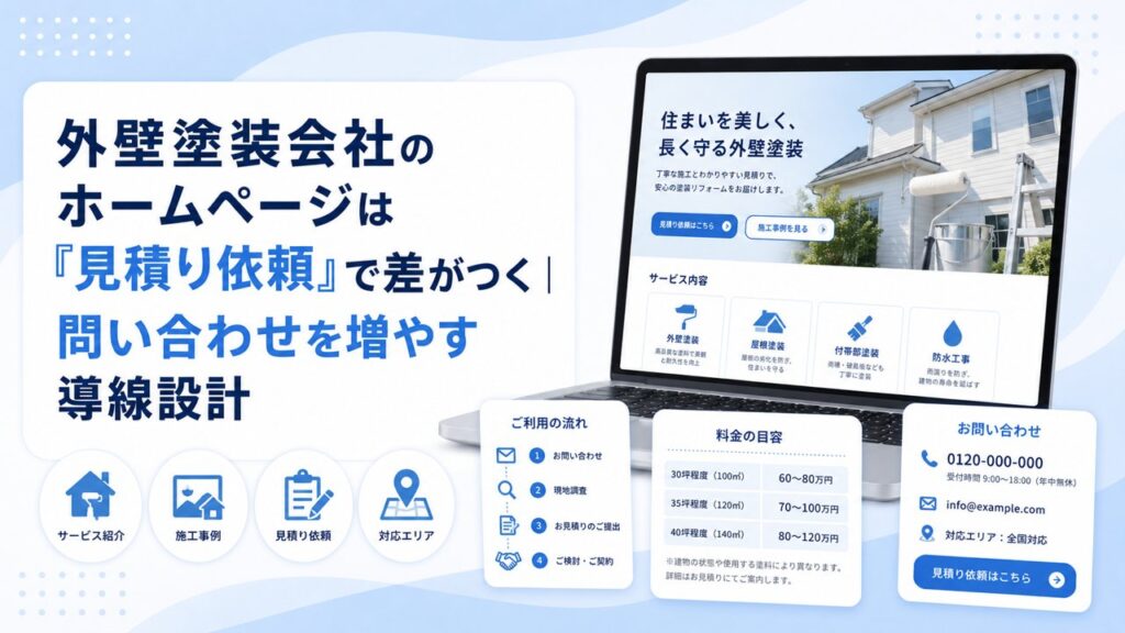 外壁塗装会社のホームページは「見積り依頼」で差がつく｜問い合わせを増やす導線設計